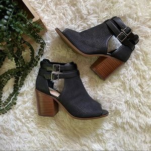 Black Peep Toe Booties